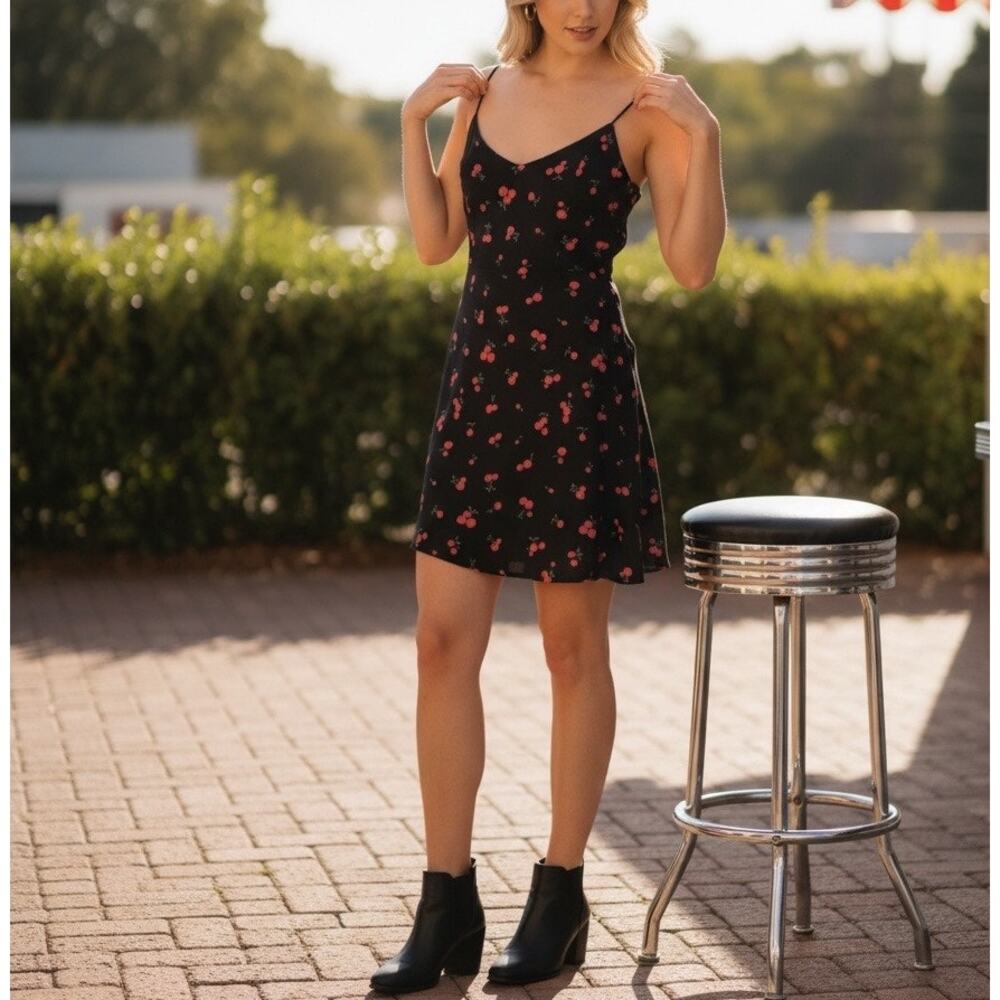 HVN Black Cherry Silk Mini Slip Dress SIZE 12 Grunge Rockabilly Designer $400